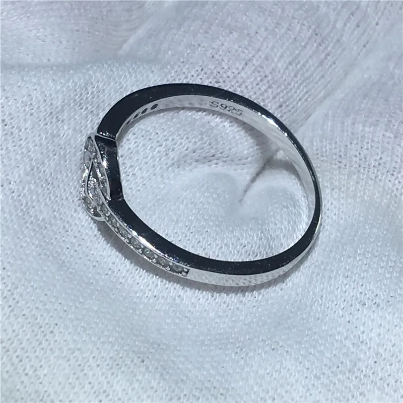 Vecalon Infinity Jewelry Real Soild 925 Sterling Silver Anello 5a Zircon CZ Engagement Anelli da sposa donna da sposa da sposa