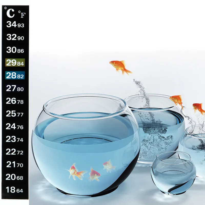 Aquarium Fish Tank Termometer Temperatur Klistermärke Digital Dual Scale Stick-On Högkvalitativ Durable C669