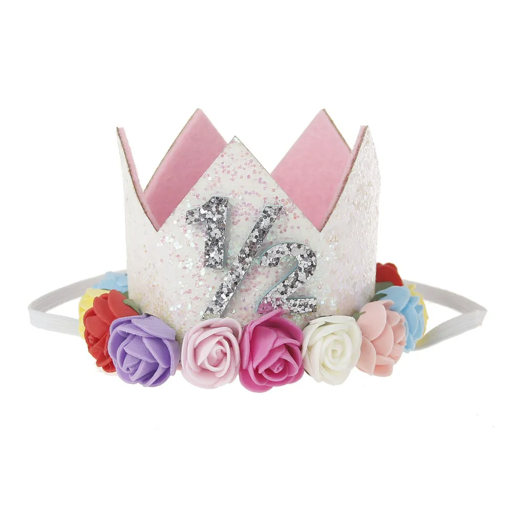 Baby Mini Geburtstag Hut Haarband Prinzessin Königin Krone Party Haarband Elastisches Stirnband Kopf Tragen Hut Kleinkind Kinder Headwrap Haar Zubehör