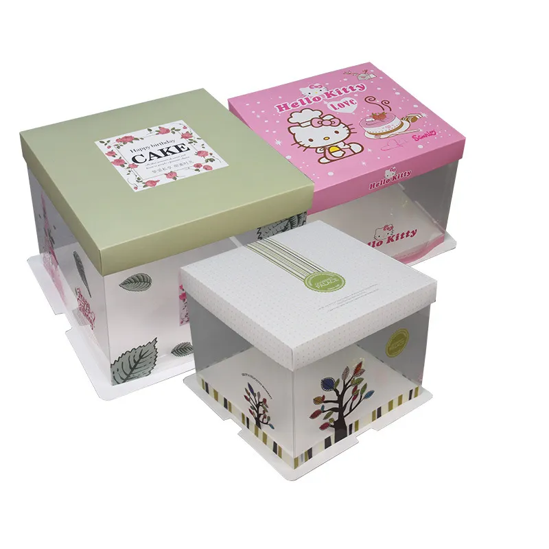 6inch PVC Cake Boxes Plastic Cake Box For Weddding Party Supplier Candy