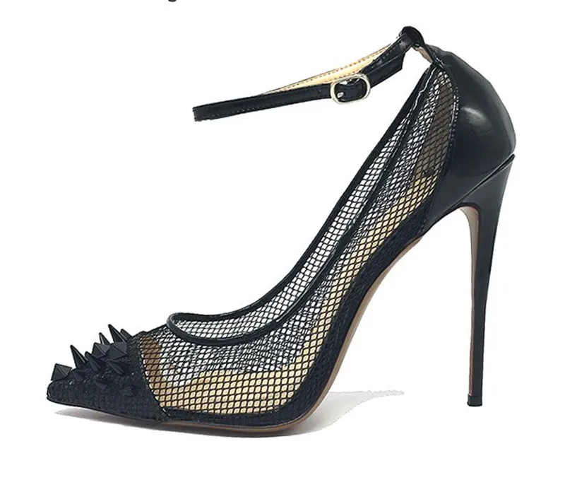 Prawdziwe zdjęcie moda plus rozmiar buty weselne dla kobiet czarne damskie szpilki 12cm/10cm/8cm Stud sexy czółenka na studniówkę