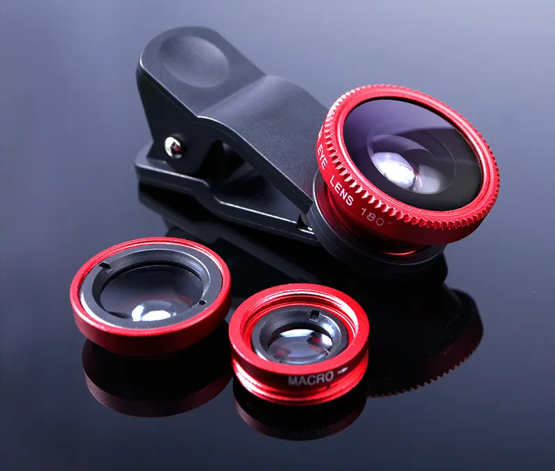 Fisheye Lens 3 İçinde 1 Cep Telefonu Lens Balık Gözü Geniş Açılı Makro Kamera lensi İPhone 7 6s artı 5S5 Xiaomi Huawei Samsung3044983