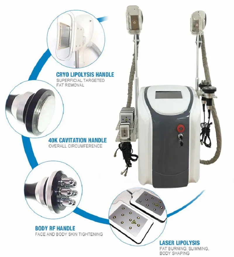 Cryo Lipolysis آلة فقدان الوزن 40K الموجات فوق الصوتية التجويف ليزر ليبو راديو تردد RF الجلد رفع الدهون تجميد بارد الجسم النحت آلة