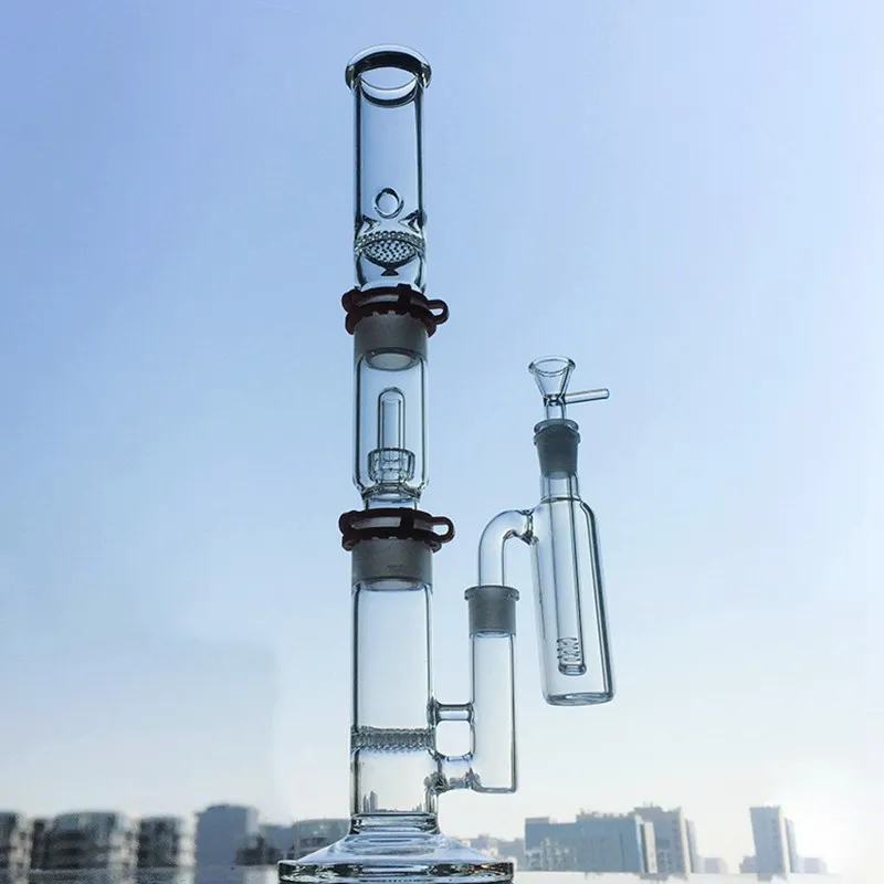 Comb Build A Bong Bong in vetro di grandi dimensioni Tubi per l'acqua in vetro Perc dritti Soffione a cupola Soffione per olio Dab Rig con raccoglitore di cenere WP522