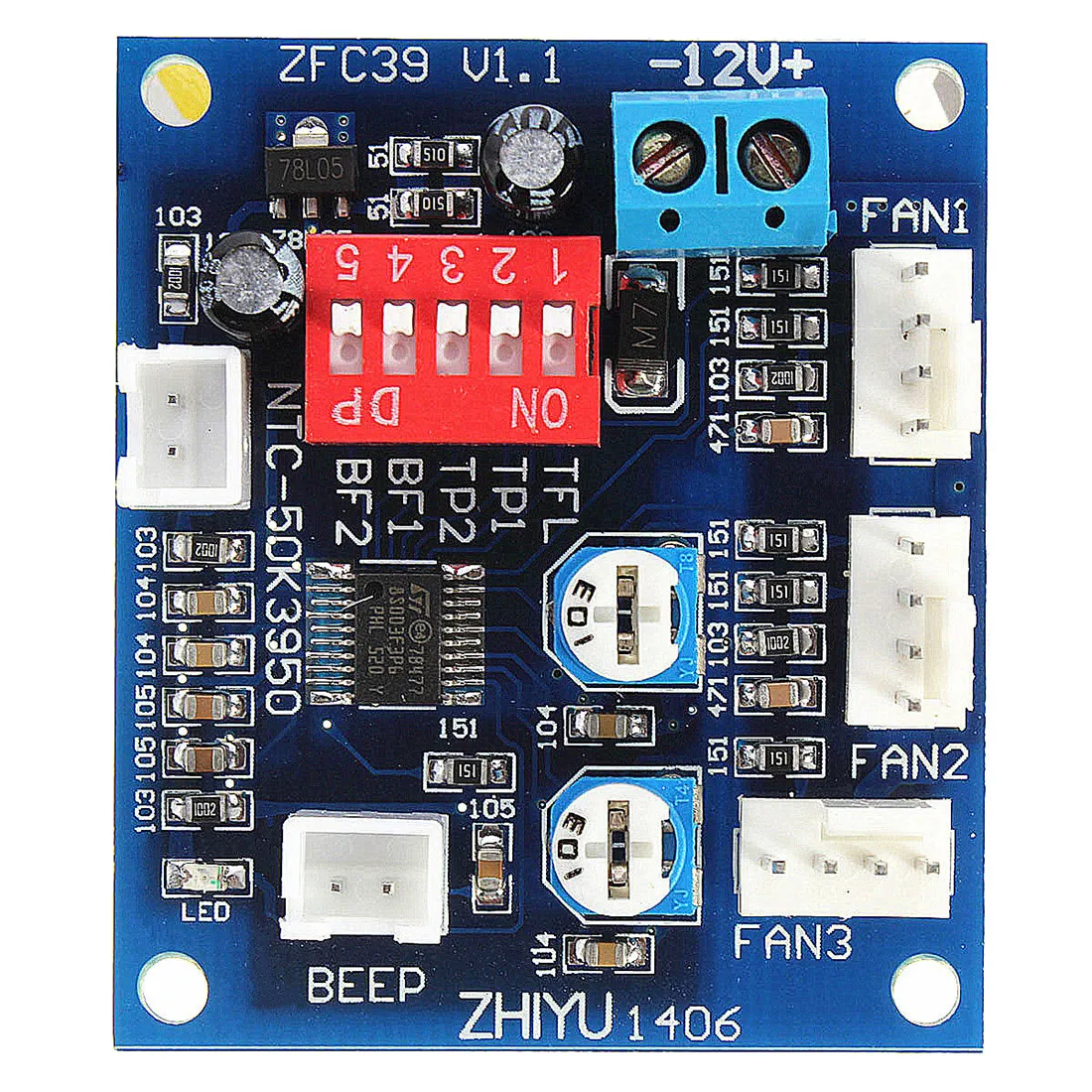 Freeshipping 10st 12V PWM PC CPU-fläkttemperaturstyrningshastighetskontrollmodul Högtemp