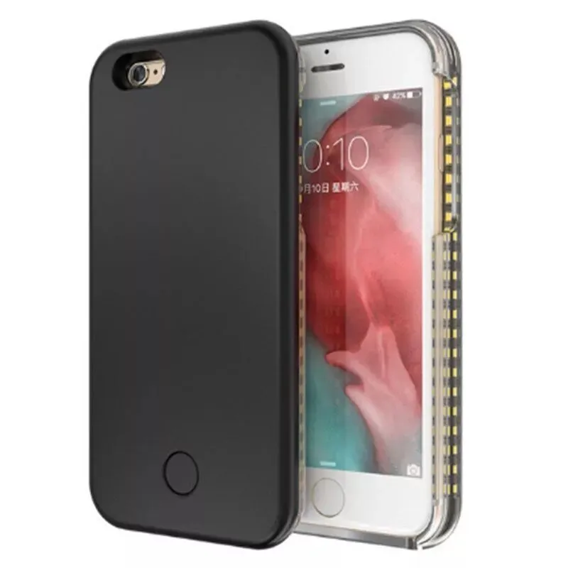 Fodral för iPhone 7 6 6s Plus 5 Flash Selfie Light Up Glödande Lyxtelefon Väska till Apple iPhone 6s 7S plus lock
