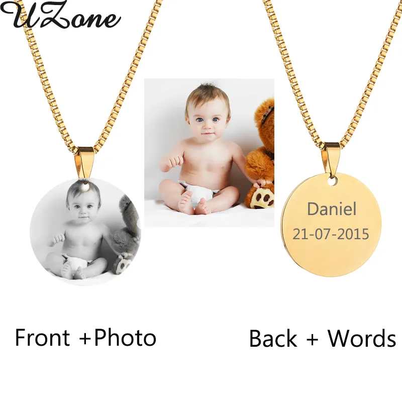 Custom Engraved Blank Necklace Personalized Photo & Name Necklace Can Drop Shipping