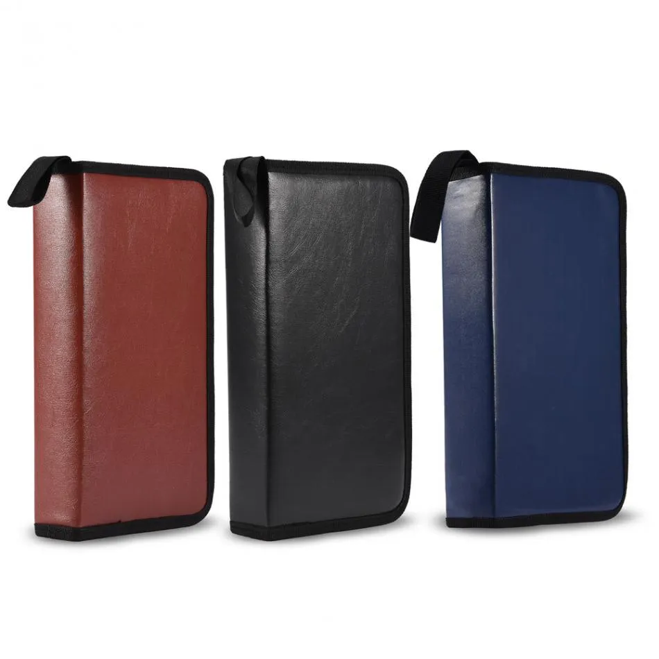 80 Disc Large Capacity Portable CD DVD Case PC driver disc PU Leather Wallet Storage Cover Box Case