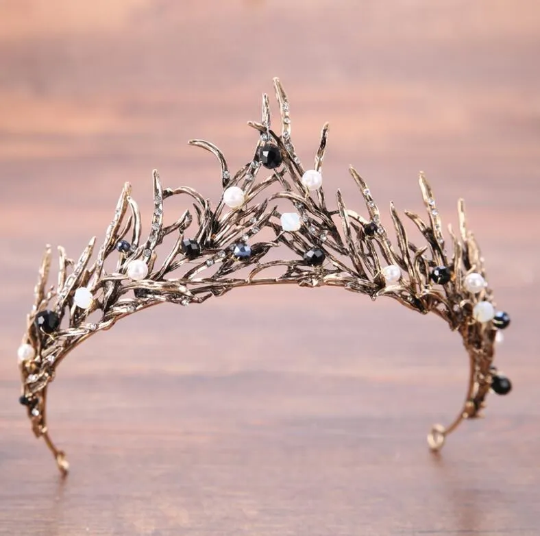 Wunderschöne funkelnde silberne große Hochzeit Diamante Pageant Tiaras Haarband Kristall Brautkronen für Bräute Kopfschmuck Silber Gold HTJ001