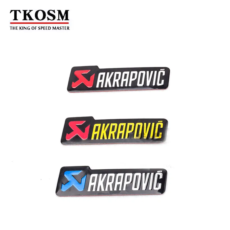 TKOSM / Universal 100X30mm Aluminium 3D Label Stickers Akrapovic