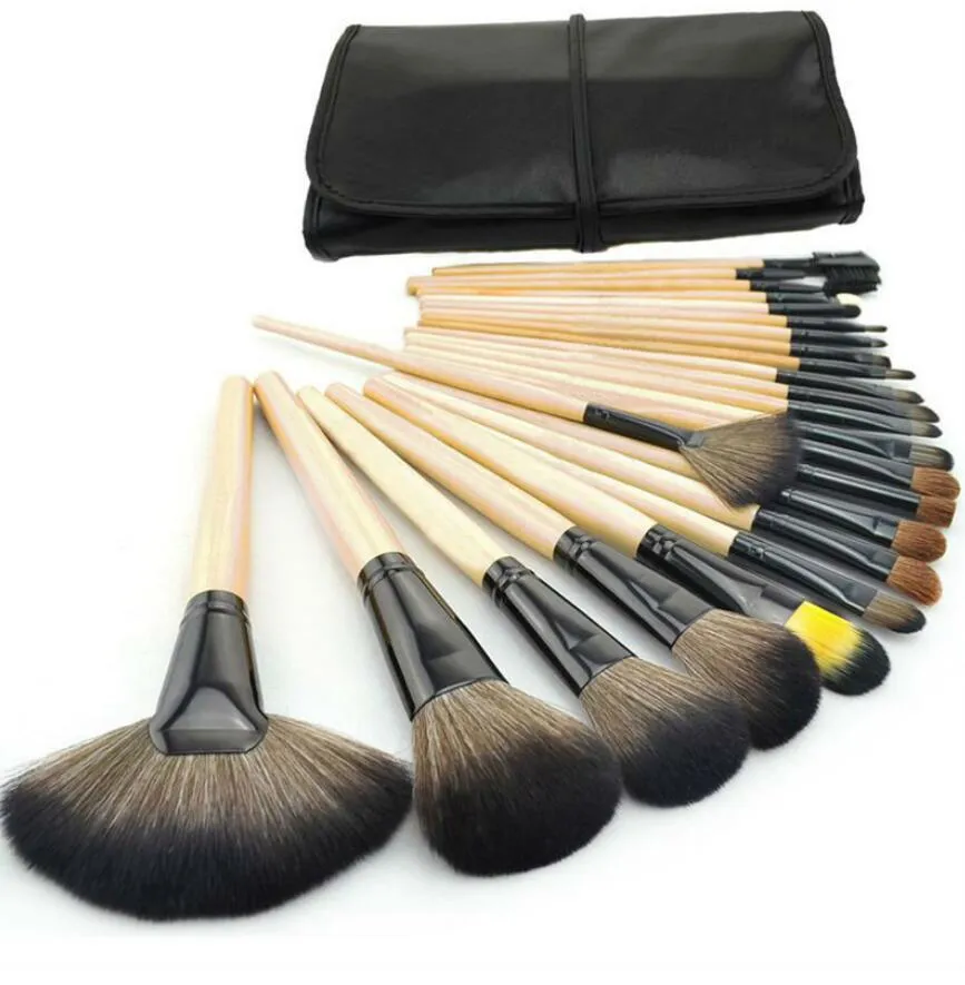 Professionell 24 st PCS Makeup Brush Set Verktyg Makeup Toalettsaker Kit Wull Märke Make Up Brush Set Case Cosmetic Brush Gratis frakt