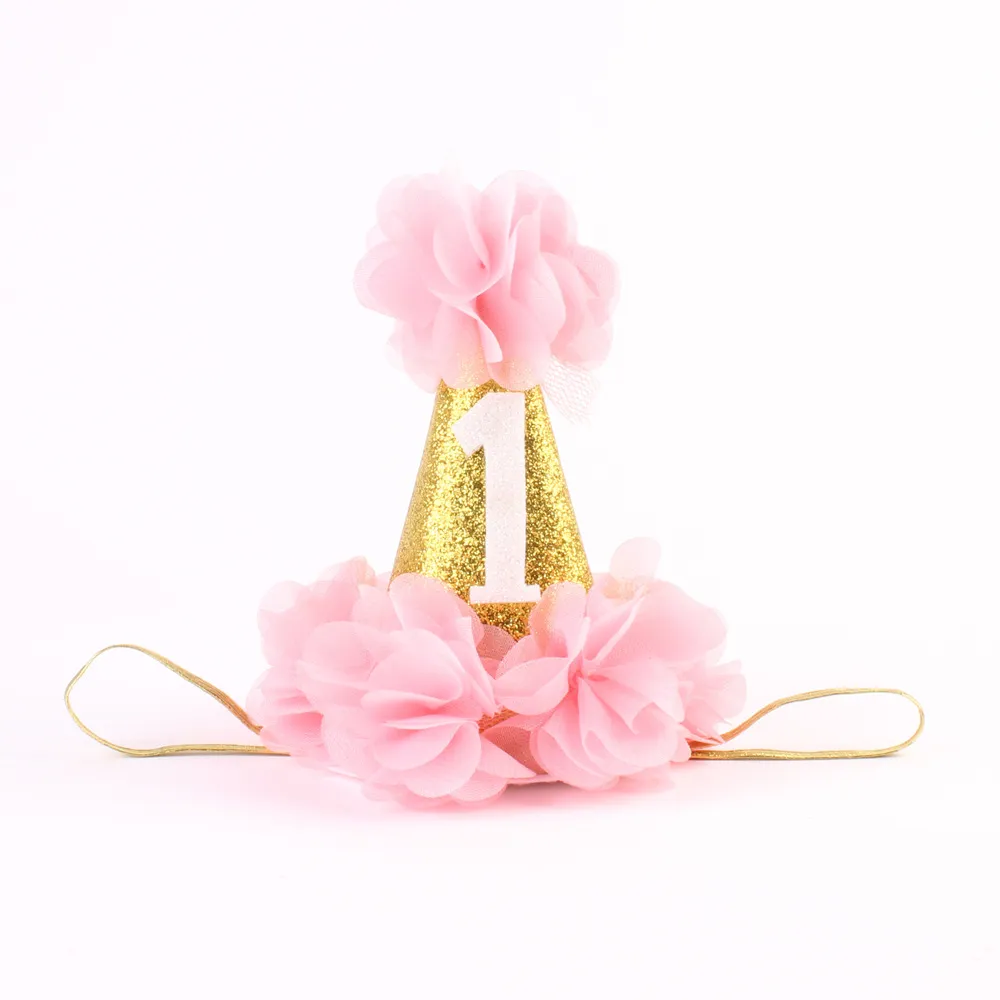 Baby Blumenkrone Stirnbänder für Mädchen Goldkrone Haarband Kinder DIY Haarschmuck Geburtstag Prinzessin Stirnbänder Neugeborene pograph1080567