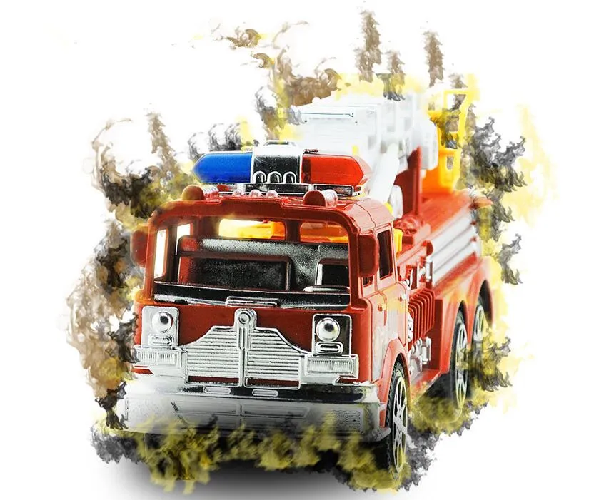 Försäljning av barns tröghetsleksaksbil Stor Simulering Ladder Truck Fire Motor Modell Toy grossist