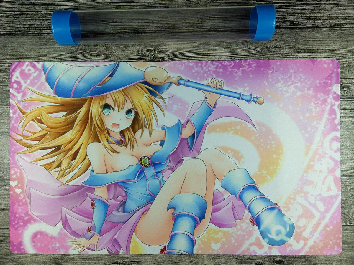 Mágica escura Menina YuGiOh Personalizado TCG Duelo Mat Playmat Mat Livre tubo de Alta Qualidade