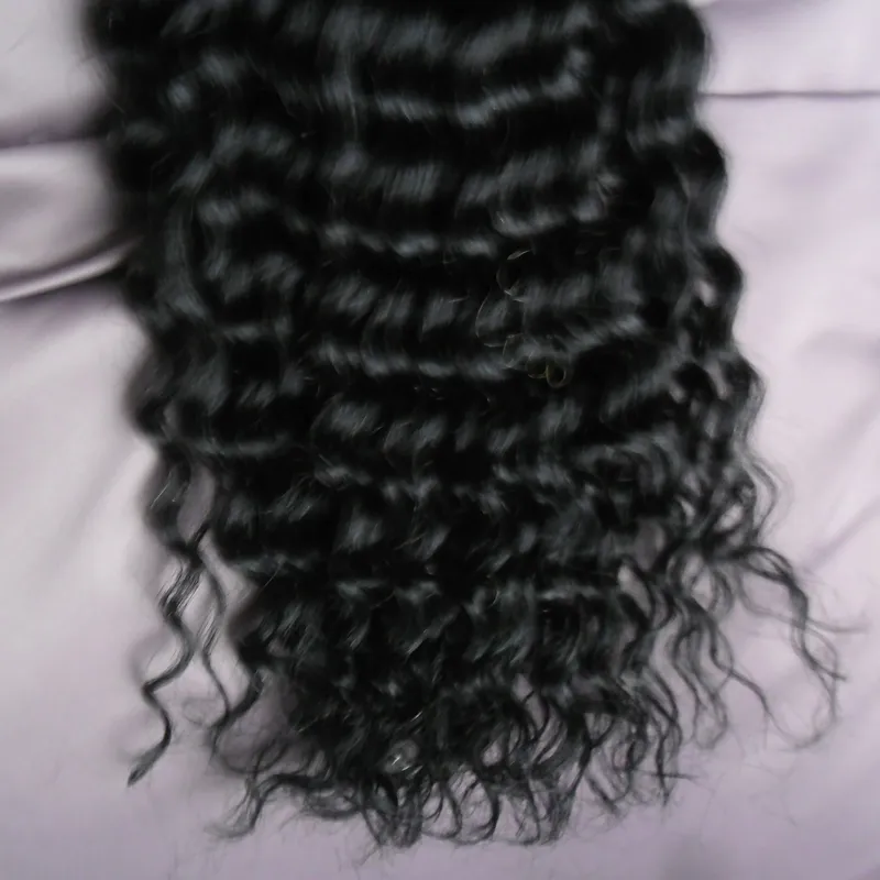 Deep Curly 100 gram paket Mikropärla Länk Human Hårförlängningar 1Gstrand Micro Loop Ring Hair Extensions Remy Hair Extensio8791439