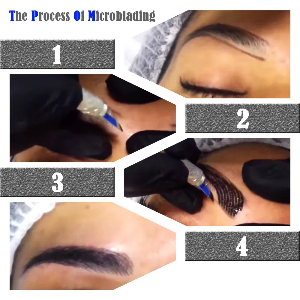 Kits d'apprentissage de Microblading pour tatouage de sourcils, maquillage permanent, beauté, avec lame d'aiguille à 14 broches, 5 pratiques, peau 1, pâte à café profonde