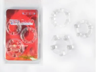 Transparent bead delay ring Male three-color lock fine ring Foreskin resistance sleeve rings Adult sex toys wholesale