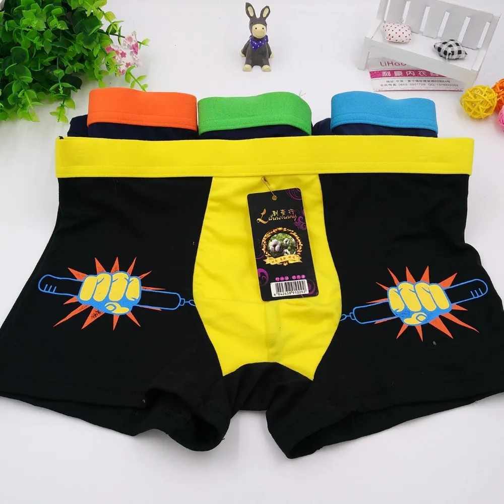 10Pcs/lot Wholesale Milk Silk Men Underwears boxers Boy Fashion printing Plus Size 4XL breathable and comfortable Men's Shorts