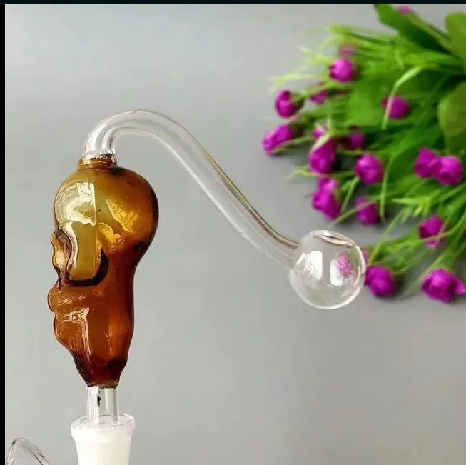 Vaso di vetro colorato osso del cranio Bong di vetro all'ingrosso Bruciatore a nafta Tubi di vetro Tubi dell'acqua Piattaforme petrolifere, olio.