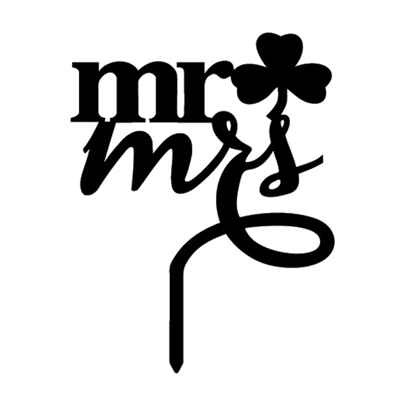 Feis whole arcylic Mr and Mrs words inserted card cake topper wedding decoration cake accessory2918105