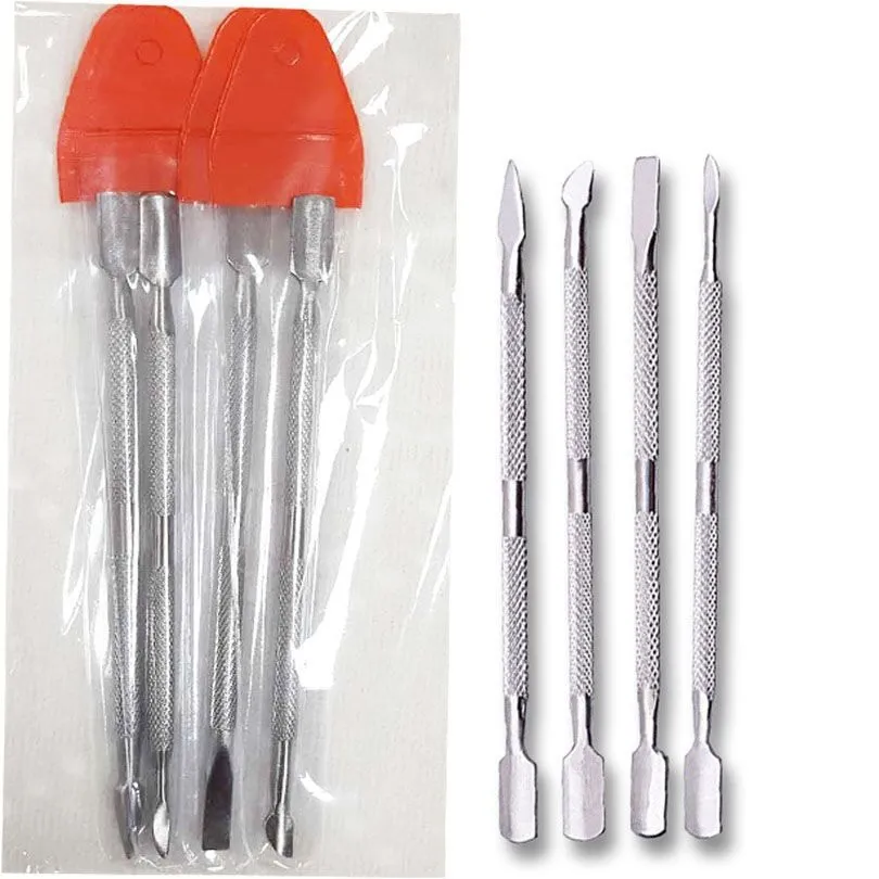 Hot Rvs Cuticle Remover Dubbelzijdige Vinger Dode Huid Push Nail Cuticle Pusher Manicure Nail Care Tool