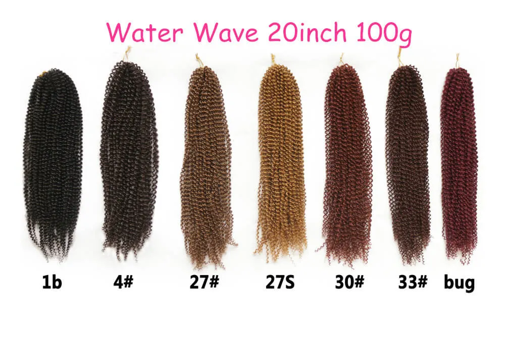 FESTA DELLA MAMMA Capelli sintetici 20INCH Onda d'acqua treccia libera, estensione dei capelli ricci all'uncinetto freetress intrecciare i capelli le donne in bianco e nero