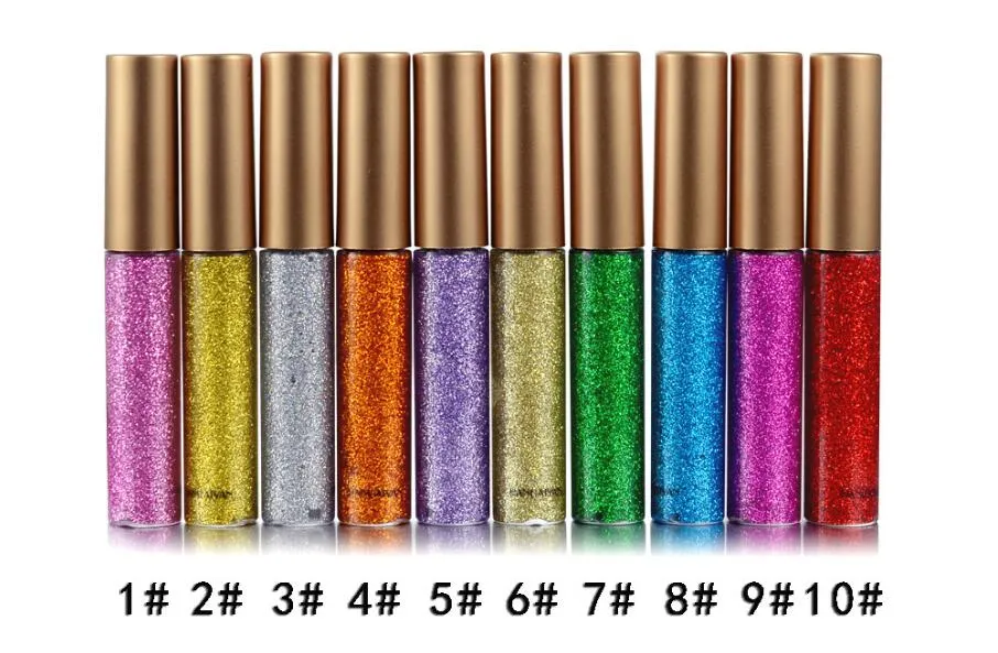 Glitter Ciecz Eyeliner Przenośne Shining Makeup Płynny Eye Liner Ołówek Długotrwały Szybki Suchy Piękno Kosmetyczne Błyszczące Eyeliner