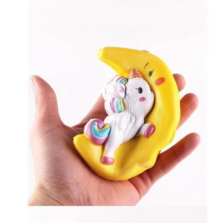 Squishy Unicorn Slowing Solleing Jumbo giocattolo giocattoli panini animali carino kawaii mini luna schivoso luna simulazione simulazione cartone animato pinch a pizzico di decompressione giocattolo