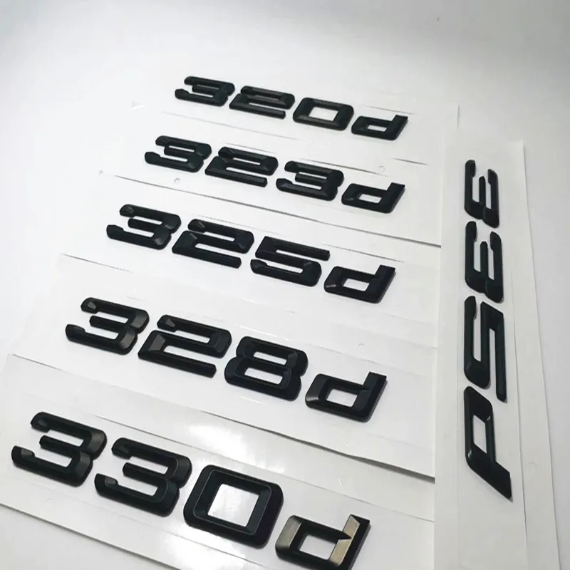 Badges noirs en lettres et chiffres arrière, emblème 316d 320d 325d 328d 330d 335d, pour BMW série 3 E90 E46 E91 E92 E93 F30, accessoires de voiture 234Z