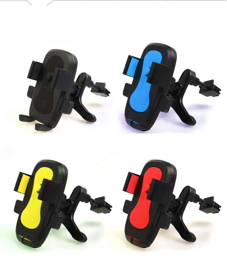5 cores Universal Car Mount Mobile Phone Holder Respiradouro de Ar de 360 ​​Graus de Rotação Colorida 30 pçs / lote