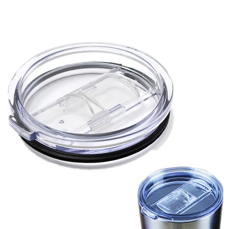 Transparent Plastic Cups Lid Drinkware Lid Sliding Switch Cover for 20 30 oz Cars Beer Mugs Splash Spill Proof