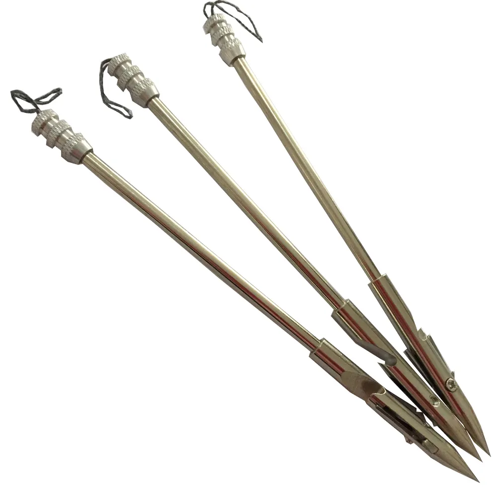 6 PK 6.3 inch Stainless Steel Bow Fishing Arrow Heads Catapult Arrow  Broadheads Slingshot Arrow Shaft