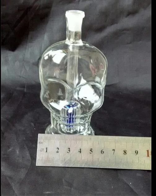 透明な頭蓋骨骨水ギセル卸売ガラスボン油水パイプガラスパイプリグ喫煙