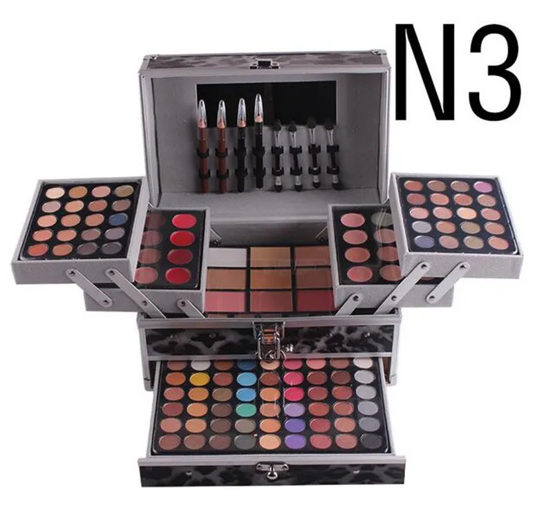 Fröken Rose Professional Face Makeup Palette Satser Matteshimmer Eyeshadow Concealer Lightening Vattentät Foundation Makeup Kit DHL Gratis