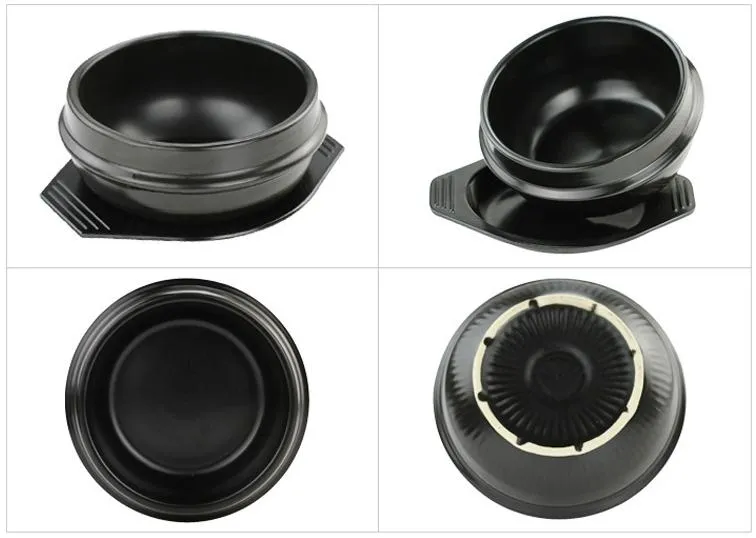 10SSet / Classic Korean Cuisine Sets Dolsot Stone Bowl Pot för Bibimbap Keramisk soppa Ramen Skålar med bricka Partihandel Sn1334