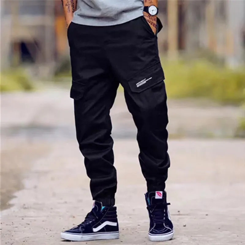 Główna ulica mody męskie dżinsy dorywczo spodnie do biegania duża kieszeń Cargo spodnie męskie marka klasyczny Hip Hop armia duży rozmiar 28-40