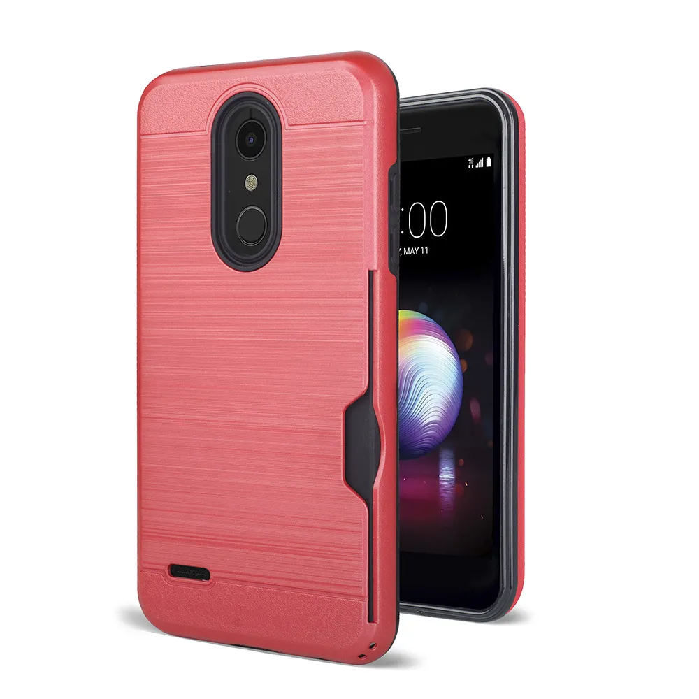 Per Motorola MOTO E4 E5 Riproduci ZTE Z max pro 2 Z982 Cover posteriore Custodia per schede in silicone spazzolato Armatura Custodia per PC antiurto Oppbag