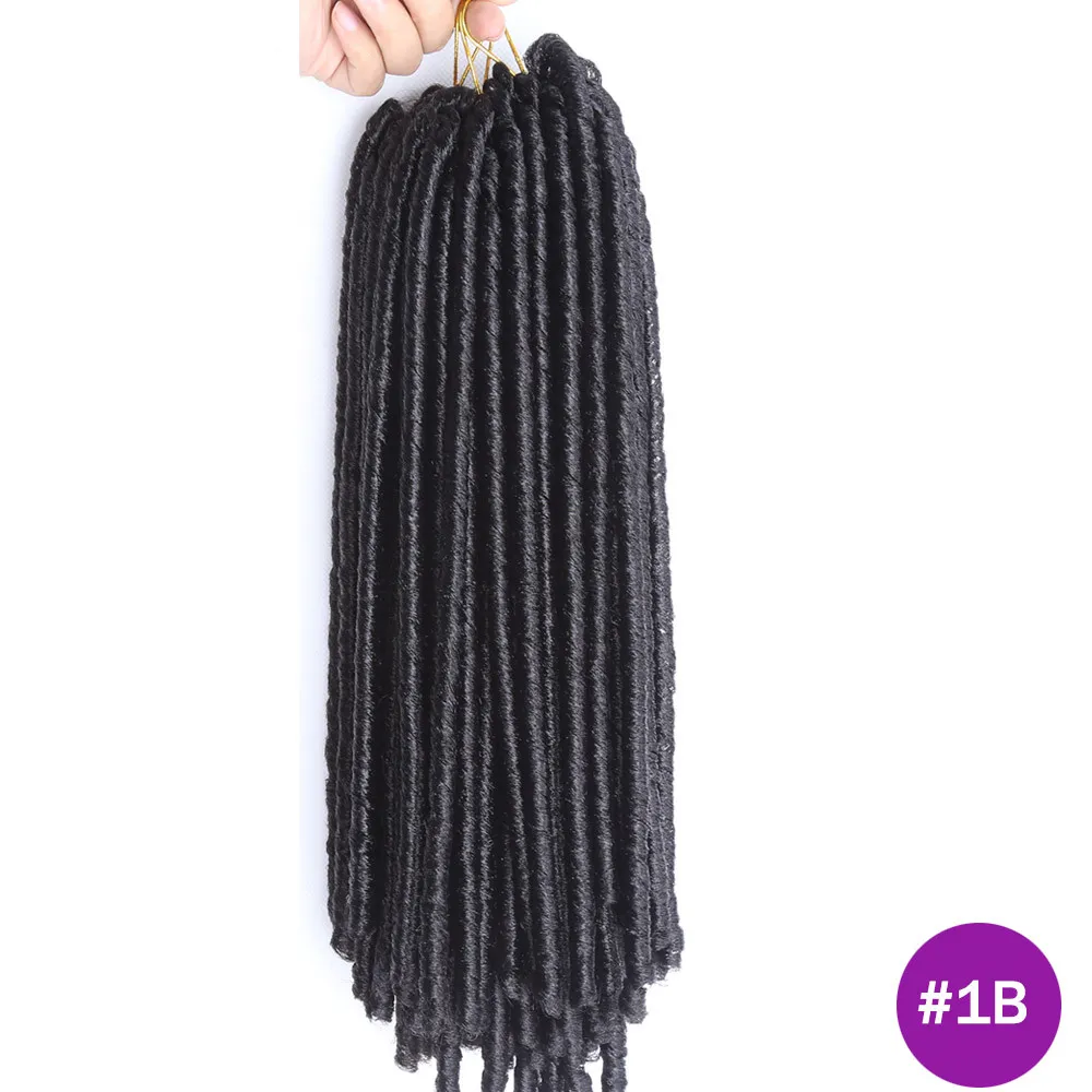 14 인치 30strand faux locs 크로 셰 뜨개질 브레이드 모발 합성 브레이딩 소프트 무서