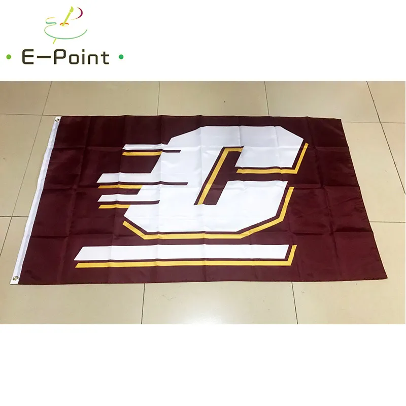 NCAA Central Michigan Chippewas polyester Drapeau 3ft * 5ft (150cm * 90cm) Drapeau Bannière décoration volant maison jardin extérieur cadeaux