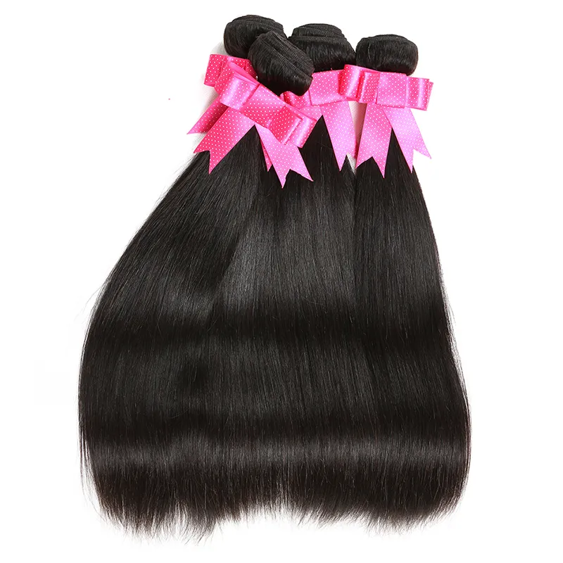 Grade 8A Brésilienne Droite Vierge Cheveux 4 Bundles 100% Non Transformée Brésilienne de Cheveux Humains Tisse Extension Soyeuse Droite Couleur Naturelle