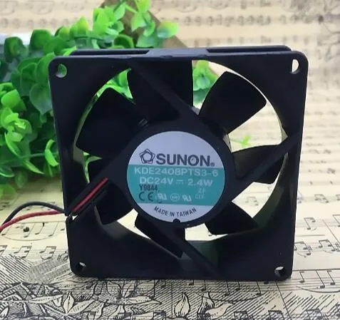 Оригинальный SUNON 8025 DC24V 2.4W 80 * 80 * 25MM 8CM двухпроводный инвертор KDE2408PTS3-6 охлаждающий вентилятор