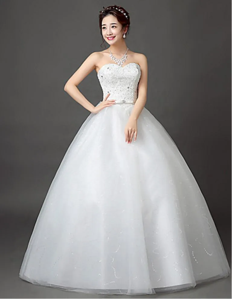 Bride Sexy Sweetheart Wedding Dresses Lace and Tulle Luxury Ball Gown Bridal Gown With Petticoat