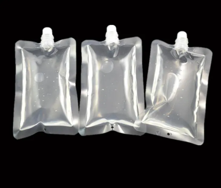 DHL 500pcs 250-500ml Stand-up Plastic Drink Packaging Bag Spout Pouch for Beverage Liquid Juice Milk Coffee Bags SN609