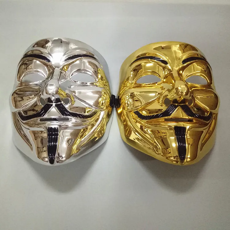 V maschera V maschera galvanica V carattere killer mas placcatura maschera mostro oro e argento