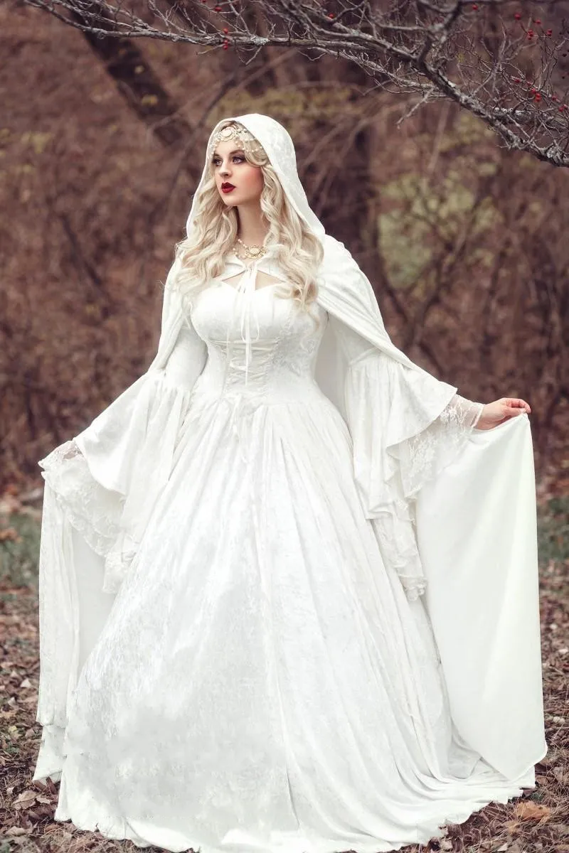 Retro Gold Gothic Wedding Dresses Princess Corset Long Sleeve Floral  Country Wedding Dress Celtic Renaissance Cosplay Boho Bride - Wedding  Dresses - AliExpress