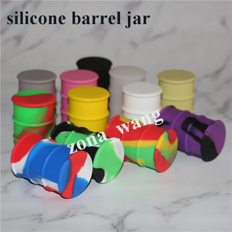 barile di olio di silicone barattoli contenitore olio di cera dab contenitore a forma di tamburo di gomma 26ml grande silicone strumenti dabber erba secca silicone dab rigs