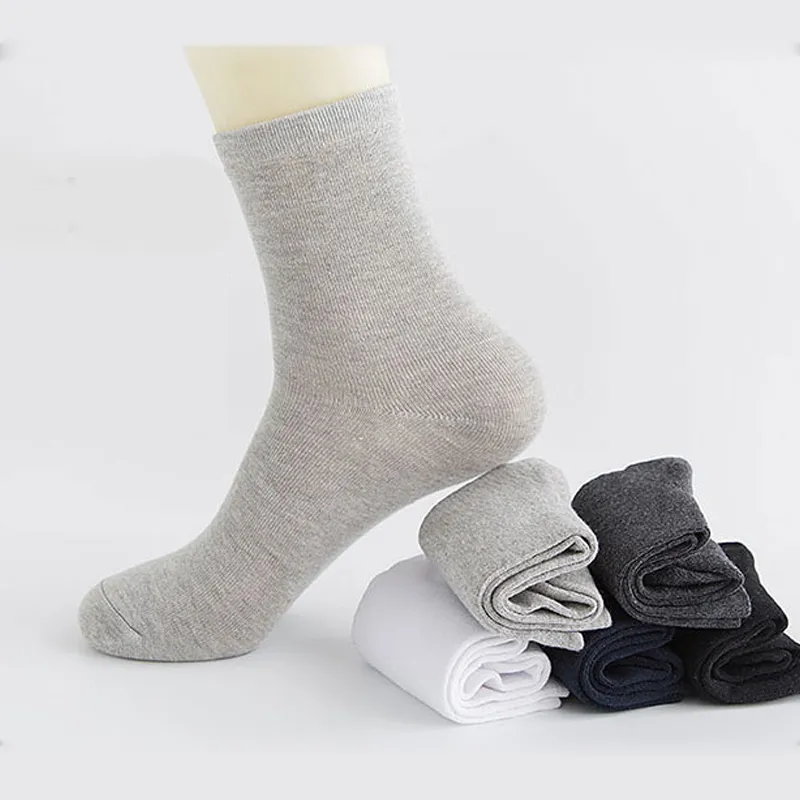Yüksek Kaliteli Rahat erkek Iş Çorap Erkekler Için Pamuk Marka Ekip Sonbahar Kış Siyah Beyaz Çorap meias homens