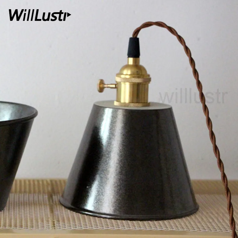 Handgjord keramik Brass Hängande Lampa Modern Porslin Koppar Suspension Hängande Ljus Restaurang Hotel Dinning Room Bedroom Bedside Bar Shop