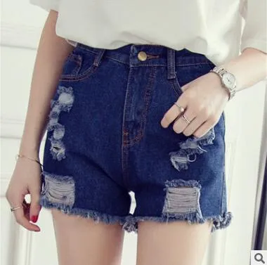 2018 novo design womens verão curta calça na moda buraco denim shorts moda mendigos shorts jean senhoras sexy hight cintura shorts