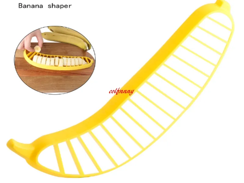 50 pz/lotto Affettatrice di Banana Chopper Taglierina di Plastica Insalata di Banana Rendere Strumento Insalata di Frutta Salsiccia Cereali Taglierina di Plastica Banana